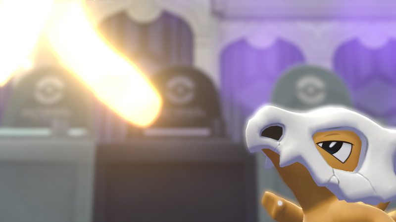 Cubone and I suppose the source of the skull he wears, reunited. I cried. Again.
